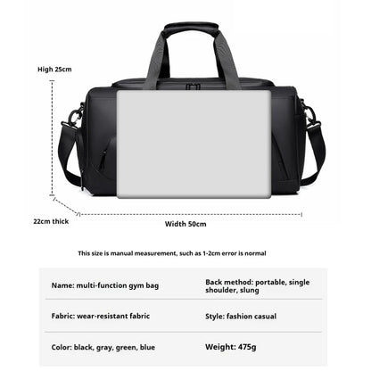 Sports Gym Bag, Multi-compartment with Shoes Storage, Perfect for Vacation, Gym